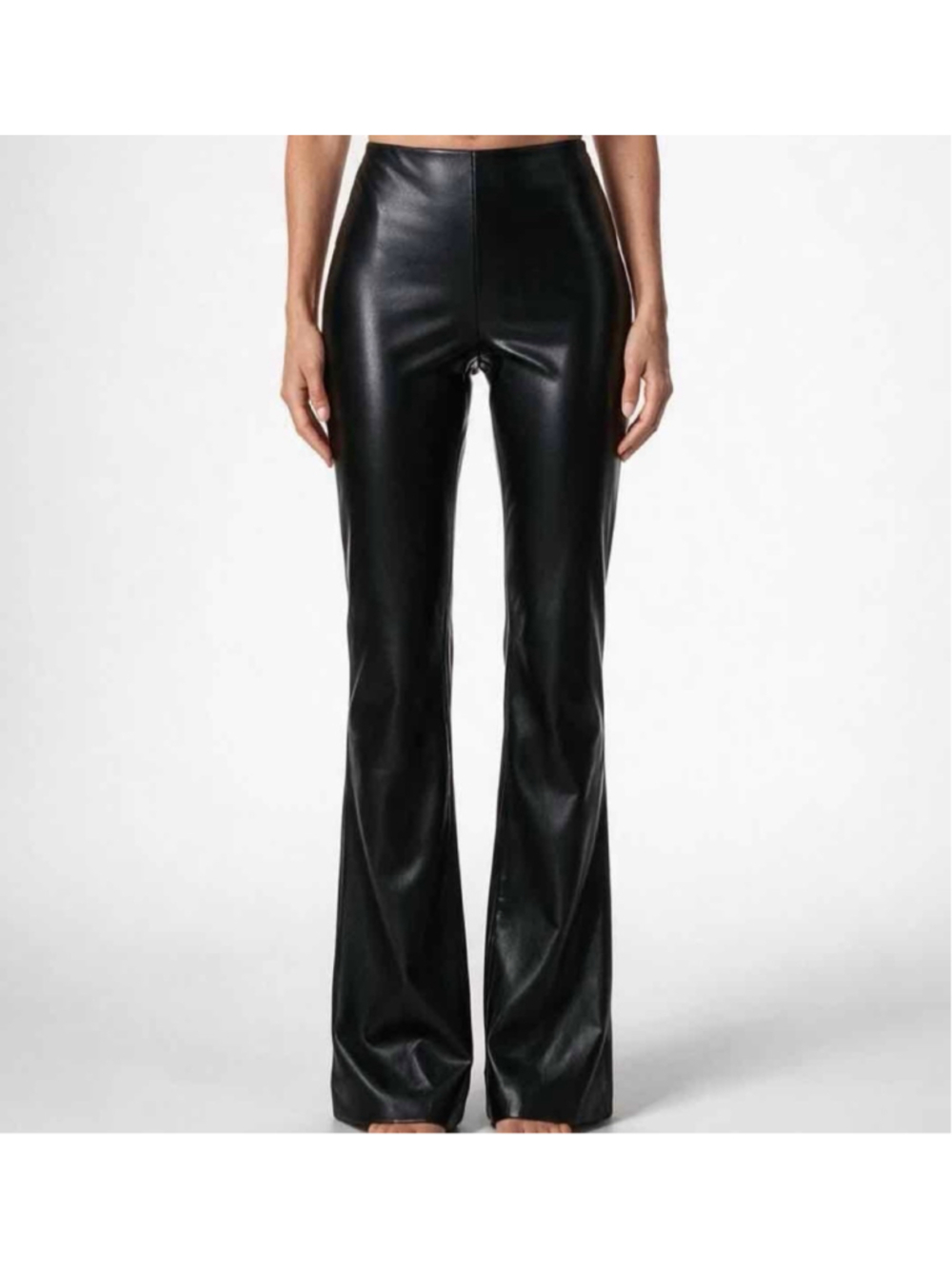 Alice + Olivia NWT Teeny Bootcut Vegan Leather Pants Black Sz 8